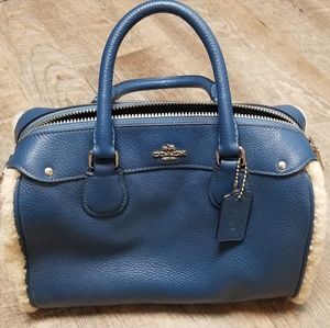 Coach Mini Bennett Satchel In Shearling And Leathe